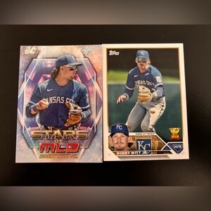 (2) 2023 Topps Baseball Cards Bobby Witt Jr Kansas City Royals